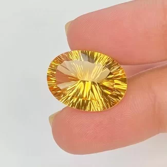  10.40 Cts. Citrine 18x13mm Concave Cut Oval Shape AA+ Grade Loose Gemstone - Total 1 Pc.