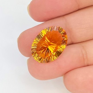  10.15 Cts. Citrine 18x13mm Concave Cut Oval Shape AAA Grade Loose Gemstone - Total 1 Pc.