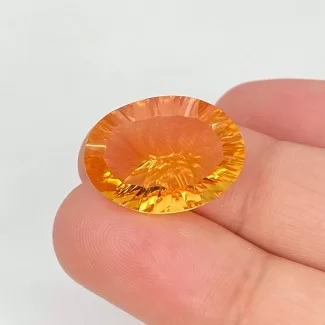  10.30 Cts. Citrine 19x14mm Concave Cut Oval Shape AA+ Grade Loose Gemstone - Total 1 Pc.