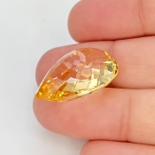 Citrine 23x16mm Checkerboard Pear AA Grade Loose Gemstone - 143626