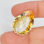 Citrine 23x16mm Checkerboard Pear AA Grade Loose Gemstone - 143626