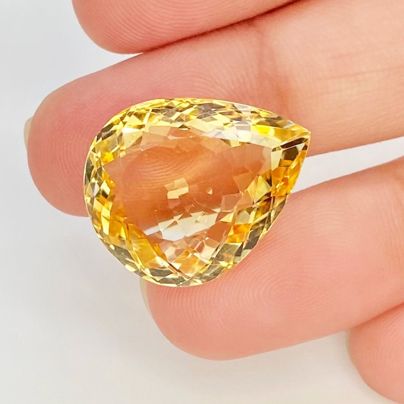 Citrine 21x17mm Faceted Pear AA Grade Loose Gemstone - 143628