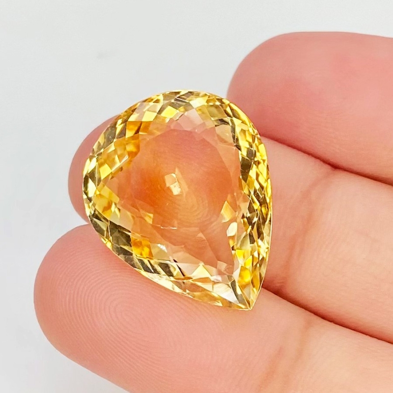 Citrine 21x17mm Faceted Pear AA Grade Loose Gemstone - 143628