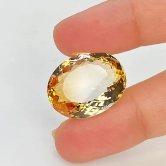  20.93 Carat Citrine 21x17mm Faceted Oval Shape AA Grade Loose Gemstone - Total 1 Pc.