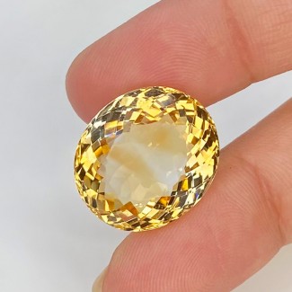  18.81 Carat Citrine 18.5x16mm Faceted Oval Shape AA Grade Loose Gemstone - Total 1 Pc.