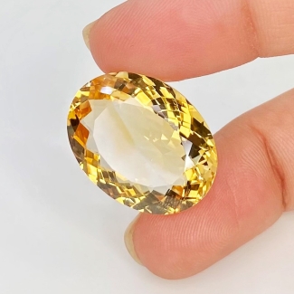  20.70 Carat Citrine 22x17mm Faceted Oval Shape AA Grade Loose Gemstone - Total 1 Pc.