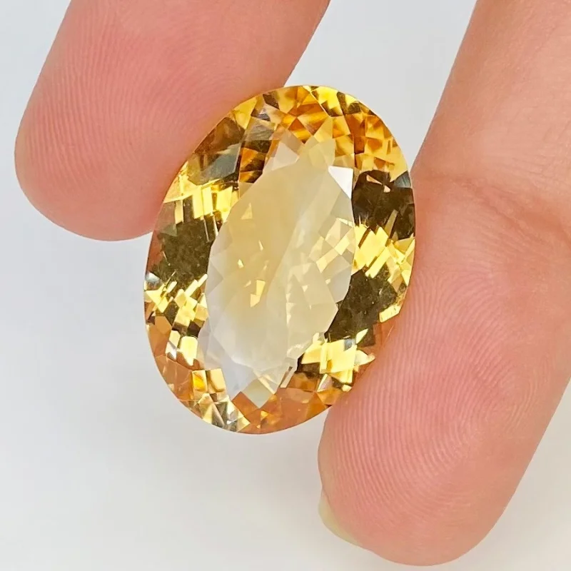  20.9 Carart Citrine 23x16.5mm Faceted Oval Shape AA Grade Loose Gemstone - Total 1 Pc.