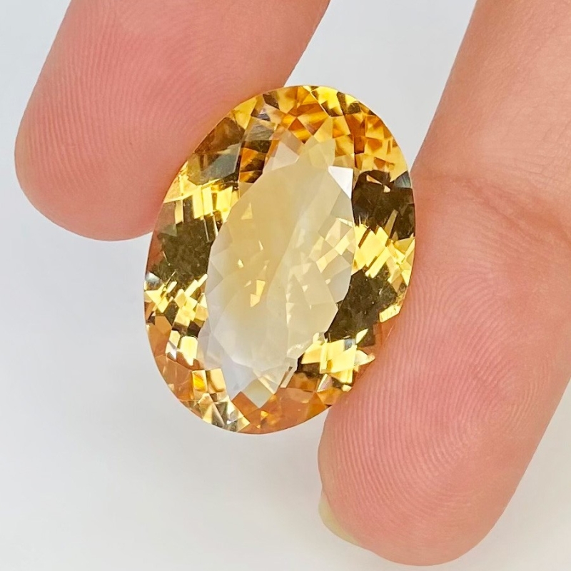 Citrine 23x16.5mm Faceted Oval AA Grade Loose Gemstone - 143701