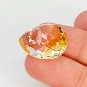 Citrine 20x17mm Checkerboard Pear AA Grade Loose Gemstone - 143714