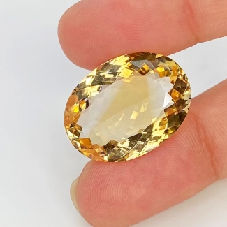  18.70 Cts. Citrine 22x16.5mm Faceted Oval Shape A Grade Loose Gemstone - Total 1 Pc.