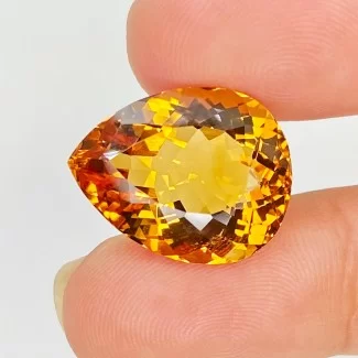  12.88 Cts. Citrine 18x14mm Faceted Pear Shape AAA Grade Loose Gemstone - Total 1 Pc.