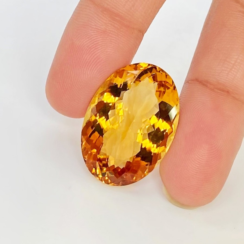 Citrine 25x18mm Faceted Oval AAA Grade Loose Gemstone - 158772