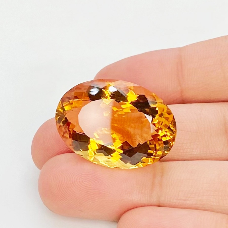 Citrine 25x18mm Faceted Oval AAA Grade Loose Gemstone - 158772