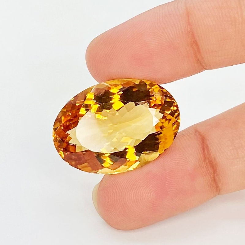 Citrine 25x18mm Faceted Oval AAA Grade Loose Gemstone - 158772