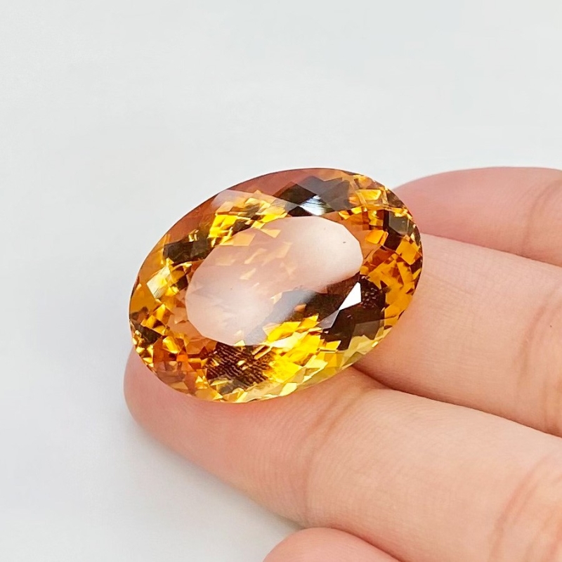 Citrine 25x18mm Faceted Oval AAA Grade Loose Gemstone - 158772