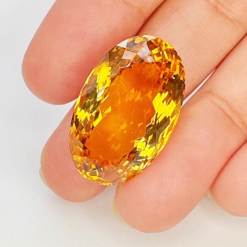  31.43 Cts. Citrine 25x16mm Faceted Oval Shape AAA Grade Loose Gemstone - Total 1 Pc.