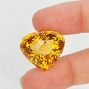 Citrine 20x18mm Checkerboard Heart AAA Grade Loose Gemstone - 158776