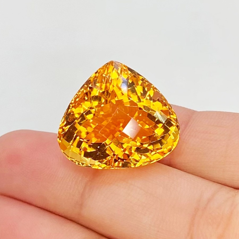 Citrine 20x18mm Checkerboard Heart AAA Grade Loose Gemstone - 158776
