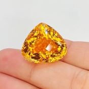 Citrine 20x18mm Checkerboard Heart AAA Grade Loose Gemstone - 158776