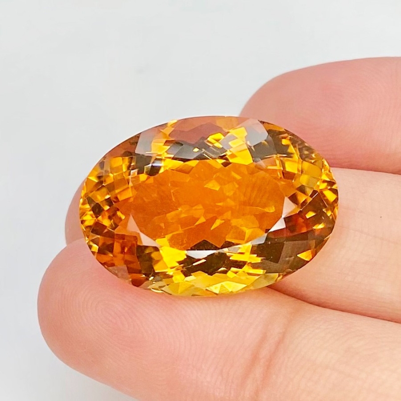  21.73 Cts. Citrine 22.5x15.5mm Faceted Oval Shape AAA Grade Loose Gemstone - Total 1 Pc.