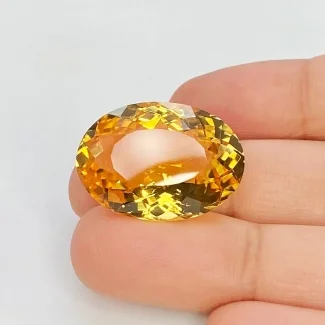  21.68 Cts. Citrine 23x16mm Faceted Oval Shape AAA Grade Loose Gemstone - Total 1 Pc.