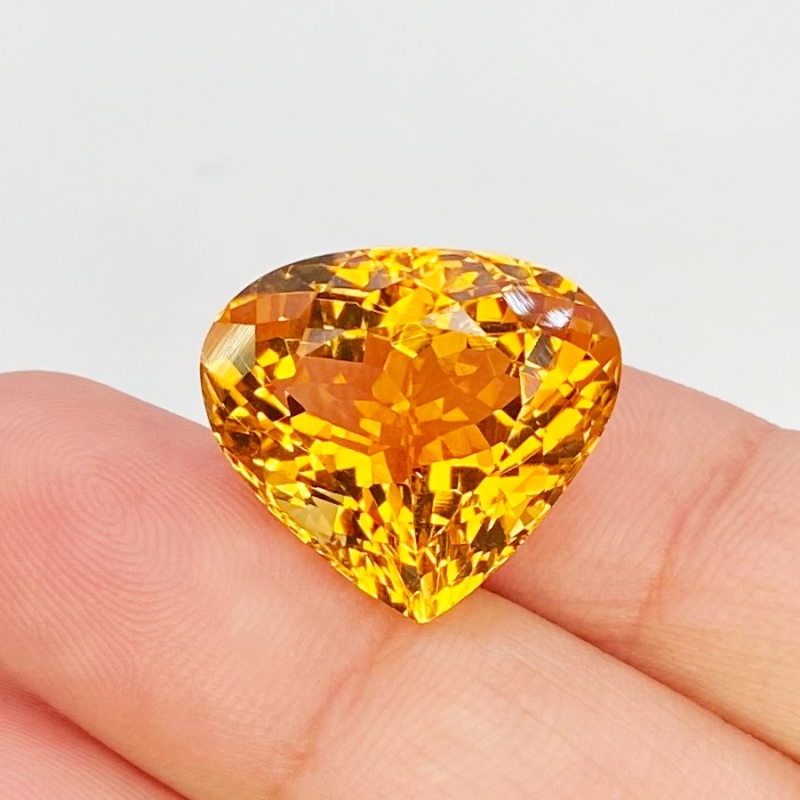 Citrine 17x15.5mm Faceted Heart AAA Grade Loose Gemstone - 158782