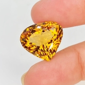 Citrine 17x15.5mm Faceted Heart AAA Grade Loose Gemstone - 158782