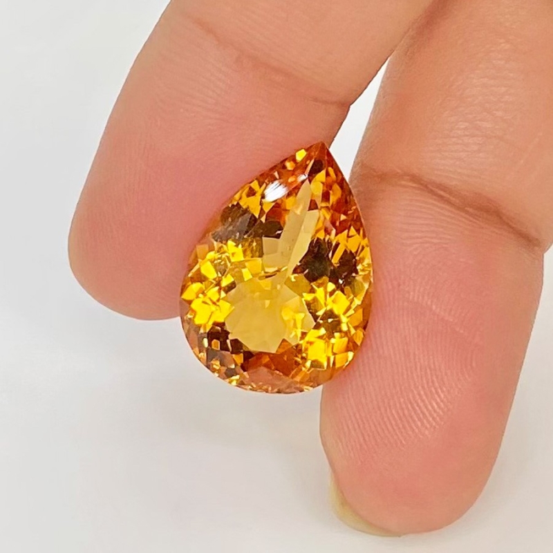 Citrine 17.5x13mm Faceted Pear AA+ Loose Gemstone - 159730