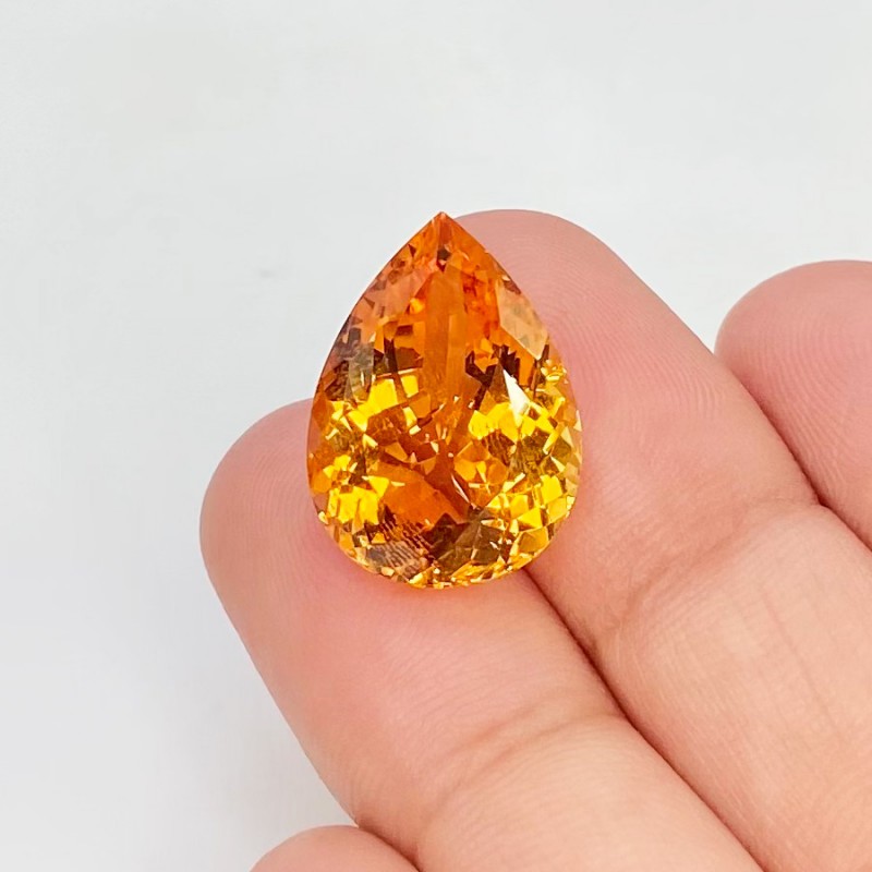  10.10 Cts. Citrine 17.5x13mm Faceted Pear Shape AAA Grade Loose Gemstone - Total 1 Pc.