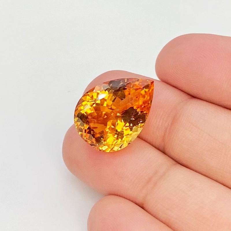 Citrine 17.5x13mm Faceted Pear AA+ Loose Gemstone - 159730