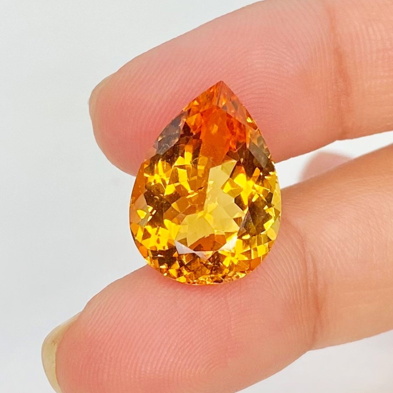 Citrine 17.5x13mm Faceted Pear AA+ Loose Gemstone - 159730