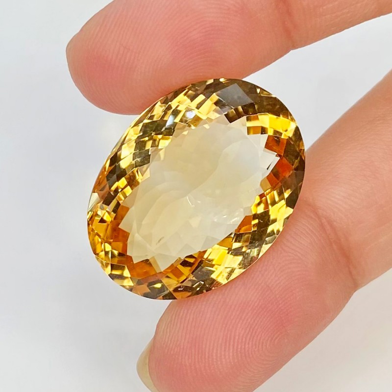  31.90 Cts. Citrine 25x19mm Faceted Oval Shape AA Grade Loose Gemstone - Total 1 Pc.