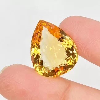 18.52 Cts. Citrine 21x16.5mm Faceted Pear Shape AA Grade Loose Gemstone - Total 1 Pc.