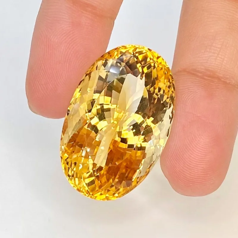  62.65 Carat Citrine 31x20mm Faceted Oval Shape A Grade Loose Gemstone - Total 1 Pc.