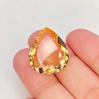  14.94 Carat Citrine 21x17.5mm Faceted Pear Shape A Grade Loose Gemstone - Total 1 Pc.