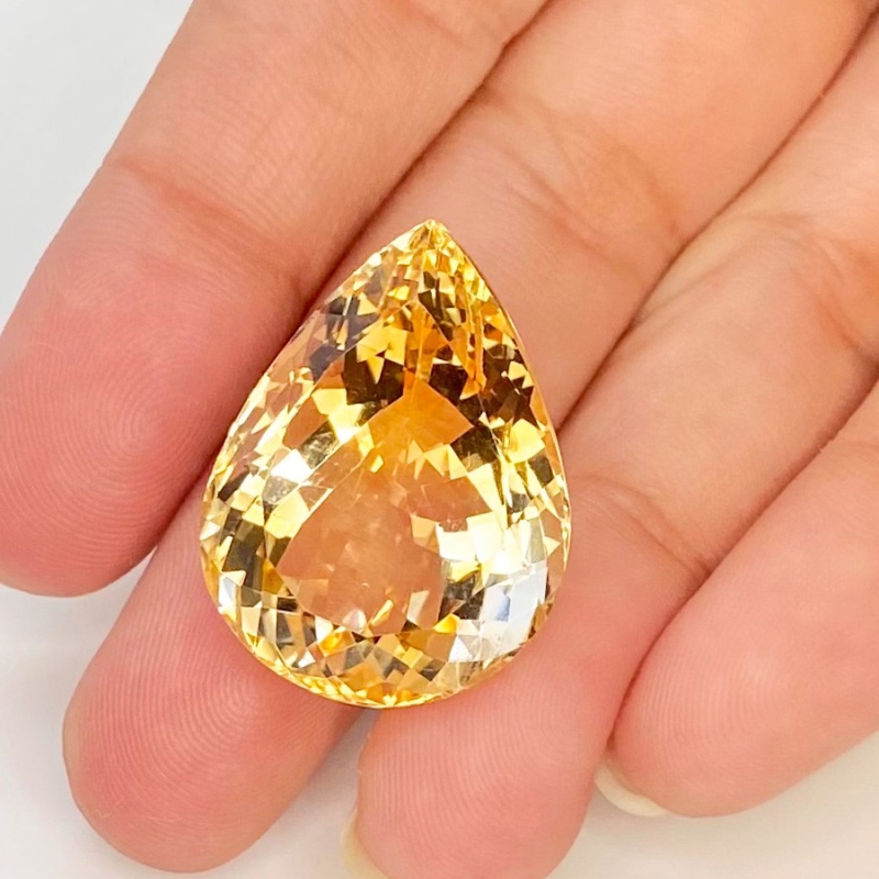  36.14 Carat Citrine 25x19mm Faceted Pear Shape AA Grade Loose Gemstone - Total 1 Pc.