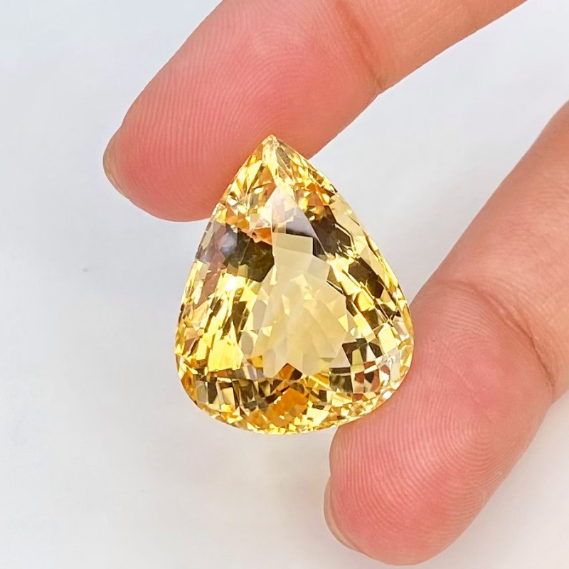 33.44 Carat Citrine 24x19mm Faceted Pear Shape AA Grade Loose Gemstone - Total 1 Pc.