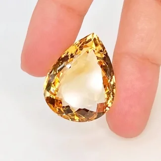  39.04 Carat Citrine 27x21mm Faceted Pear Shape AA Grade Loose Gemstone - Total 1 Pc.