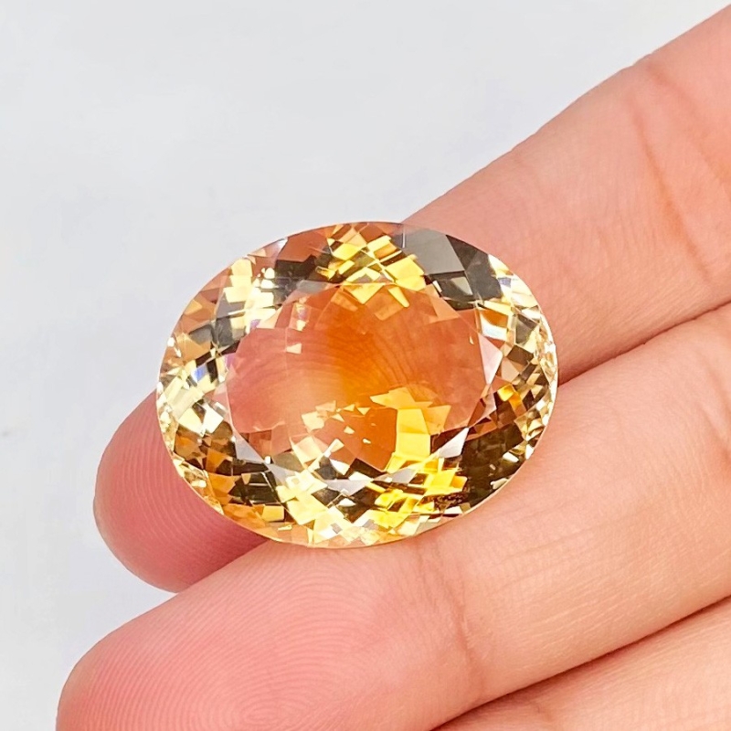  26.61 Carat Citrine 23x18.5mm Faceted Oval Shape AA Grade Loose Gemstone - Total 1 Pc.