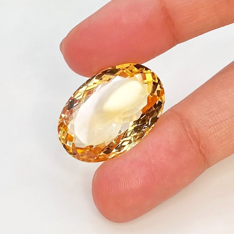 Citrine 24x16.5mm Faceted Oval AA Grade Loose Gemstone - 143679