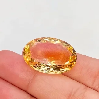 23.77 Carat Citrine 24x16.5mm Faceted Oval Shape AA Grade Loose Gemstone - Total 1 Pc.