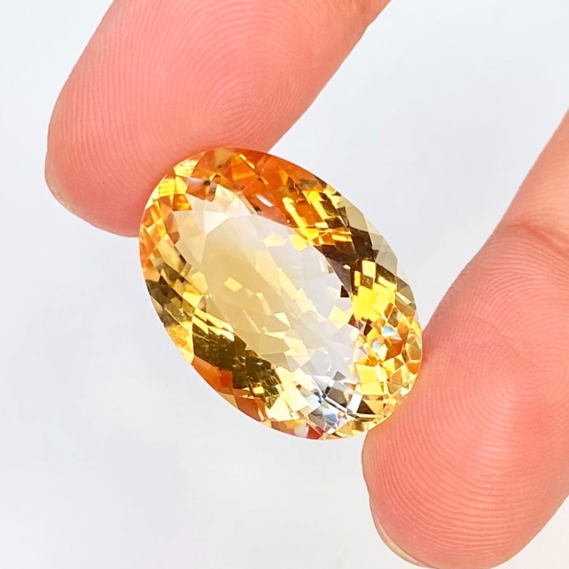  17.78 Carat Citrine 21x15mm Faceted Oval Shape AA Grade Loose Gemstone - Total 1 Pc.