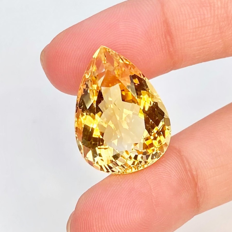 Citrine 22x16.5mm Faceted Pear AA Grade Loose Gemstone - 143709