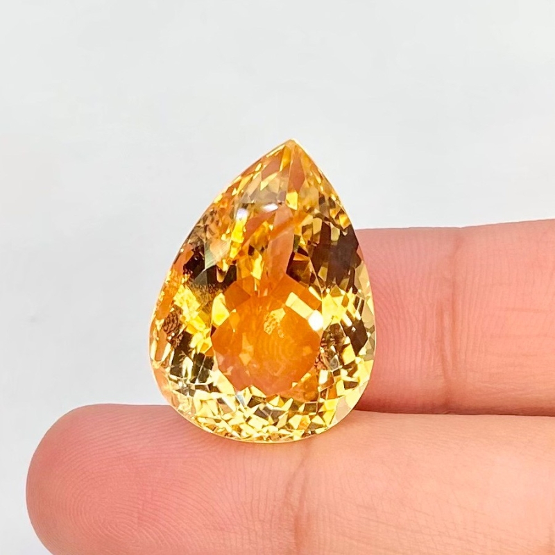 Citrine 22x16.5mm Faceted Pear AA Grade Loose Gemstone - 143709