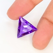 Brazilian Amethyst 15mm Checkerboard Trillion AAA Grade Loose Gemstone - 144143