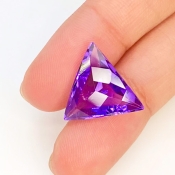 Brazilian Amethyst 15mm Checkerboard Trillion AAA Grade Loose Gemstone - 144143