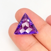 Brazilian Amethyst 15mm Checkerboard Trillion AAA Grade Loose Gemstone - 144143