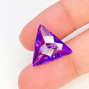 Brazilian Amethyst 15mm Checkerboard Trillion AAA Grade Loose Gemstone - 144143