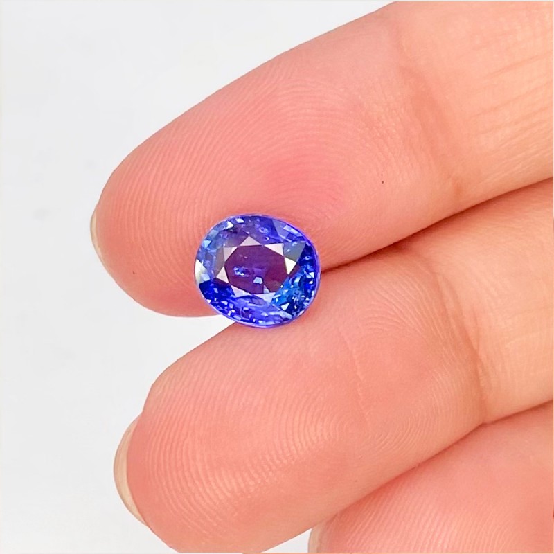 2.06 Cts. Blue Sapphire 6.95x7.97mm Faceted Oval Shape AA+ Grade Loose Gemstone - Total 1 Pc.