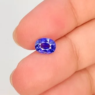 1.33 Cts. Blue Sapphire 5.23x6.98mm Faceted Oval Shape AAA Grade Loose Gemstone - Total 1 Pc.